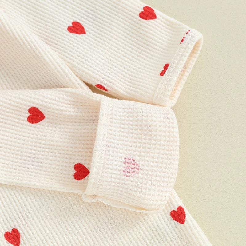 Lioraitiin 0-6M Baby Girl Valentine's Outfit: Ruffle Romper & Headband Set