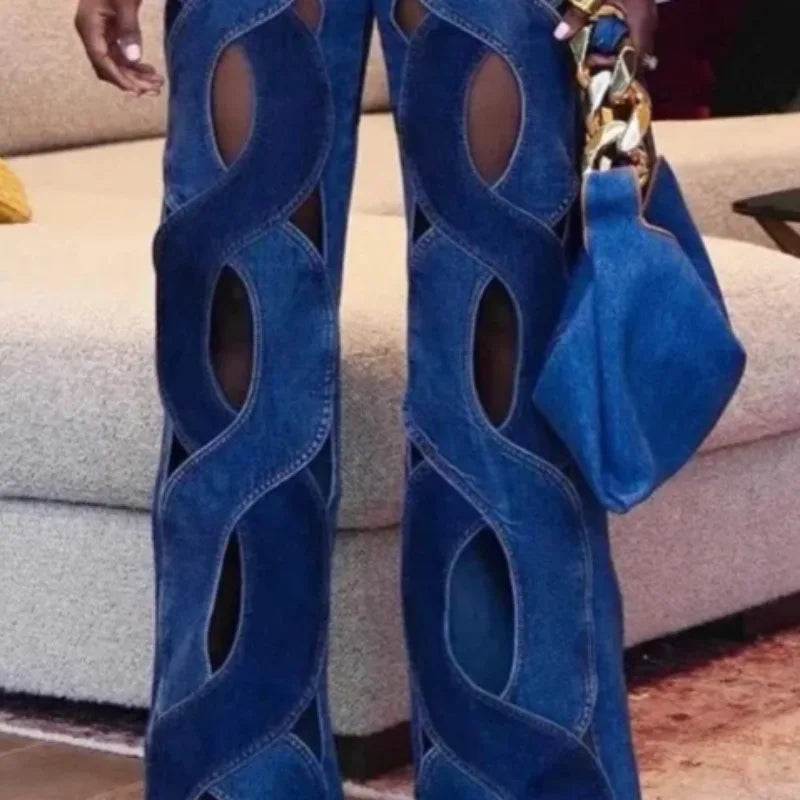 Twisted Heart Jeans – Customizable with Metal Buckle, Heart-Shaped Design.