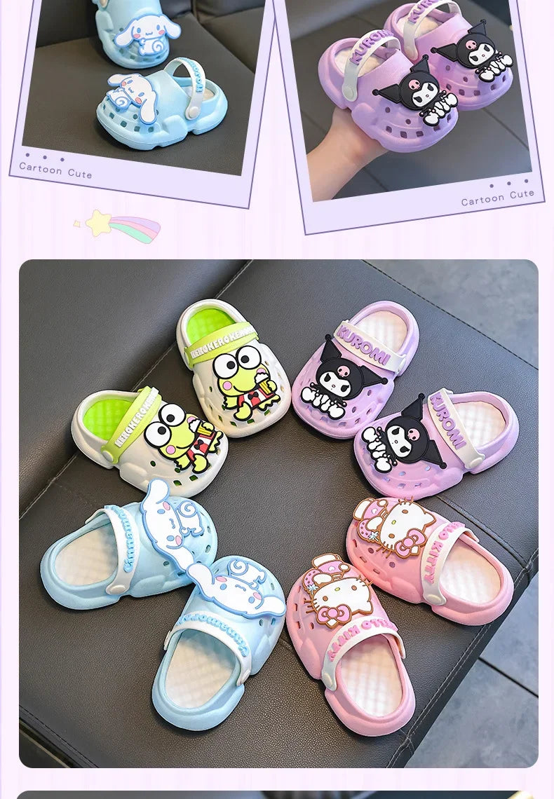 Kids' Hello Kitty & Cinnamoroll Cartoon Sandals – Cute Anti-Slip Garden & Bath Slippers