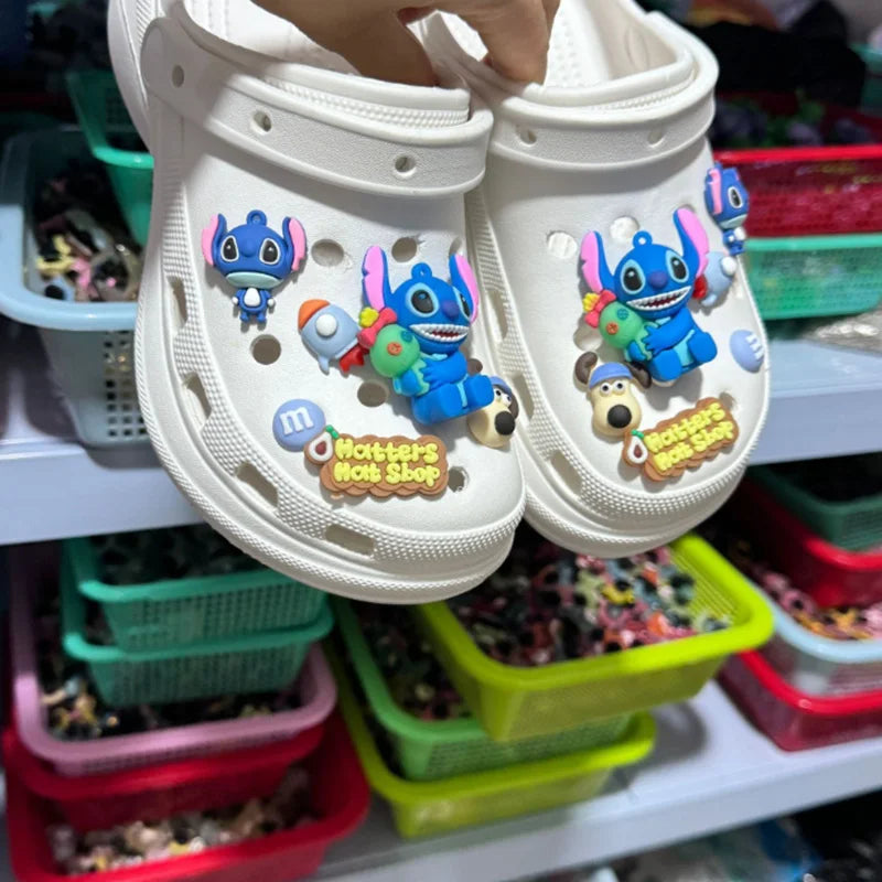 MINISO Stitch Shoe Charms – Cute 3D DIY Decorations for Kids’ Clogs, Birthday Gift
