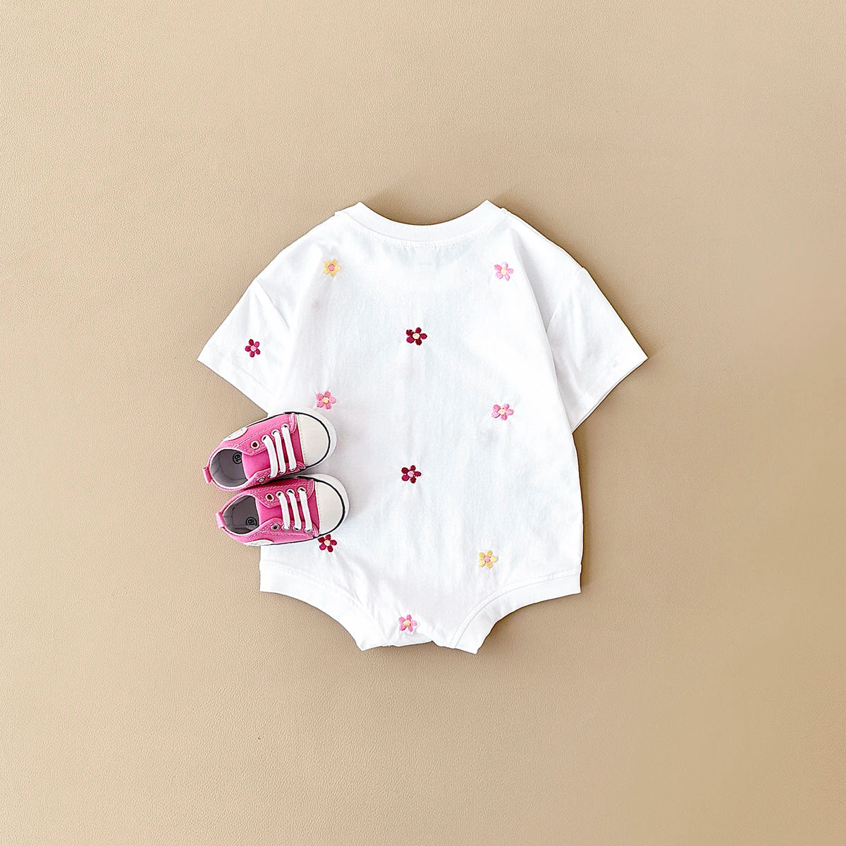 Summer Baby Romper: Floral Print Cotton Bodysuit for Girls (0-18M)