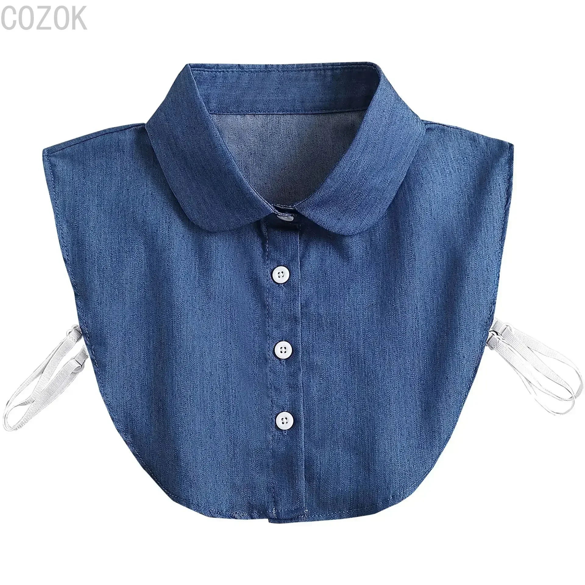Vintage Detachable Denim Shirt Collar – Women's Faux Lapel Accessory