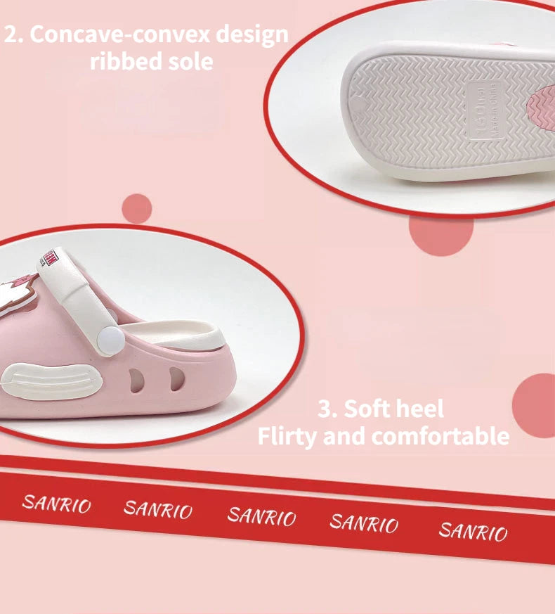 Sanrio Kids' Clogs – Hello Kitty Princess Beach Sandals, Soft-Soled Wading Shoes