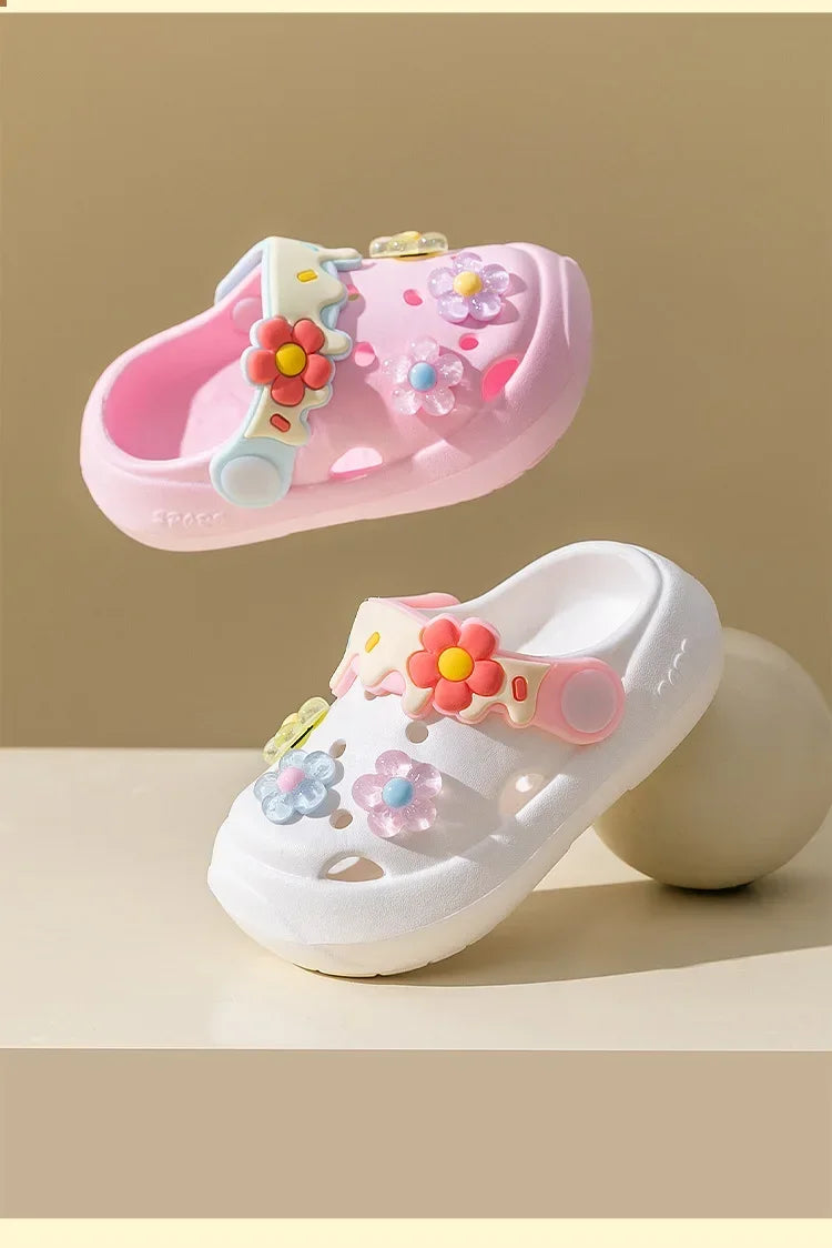 Kids' Summer Slippers – Cute Flower Soft Sole Sandals, Anti-Slip Beach Shoes
