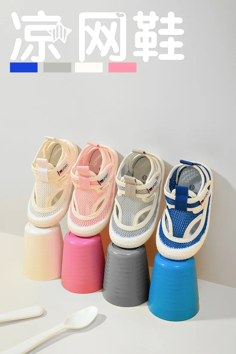 Kids Sandals – Fashionable Breathable Cut-out Shoes, Soft & Toe-Capped (Size 21-30)