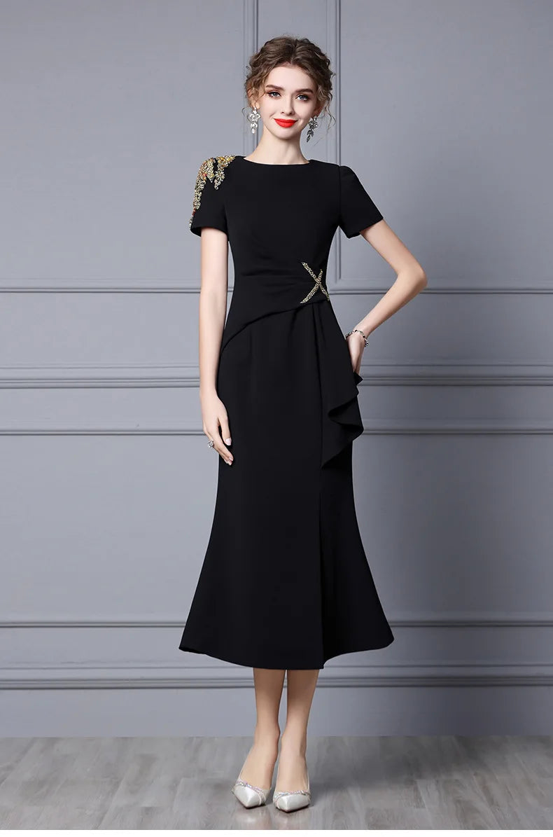 Summer Purple Fish Tail Long Dress – Elegant, Close-Waist Evening Gown