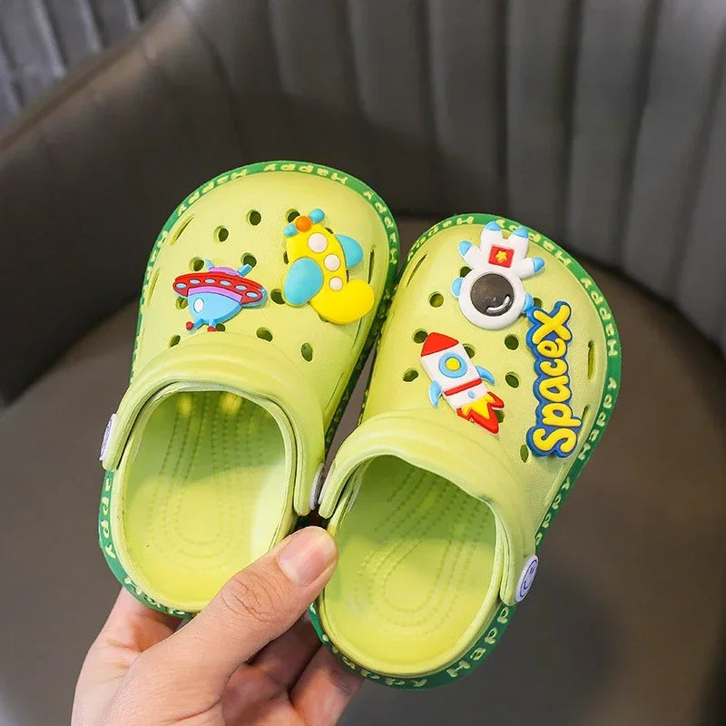 Kids' Cartoon DIY Sandals – Anti-Skid Beach Shoes for Boys & Girls