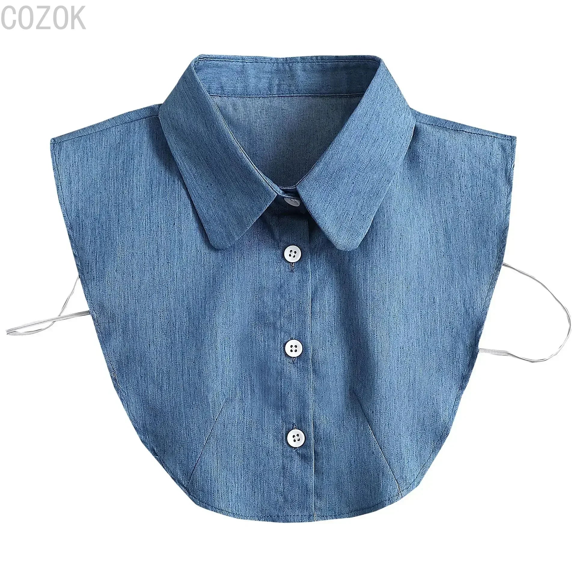 Vintage Detachable Denim Shirt Collar – Women's Faux Lapel Accessory