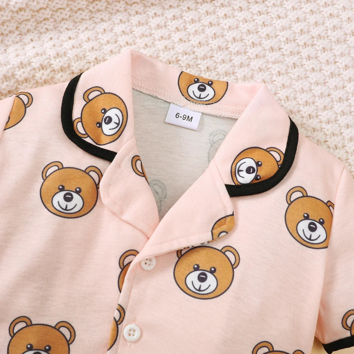 0-3 Years Pajama Set: Cartoon Top & Shorts for Baby Boys & Girls (Summer)