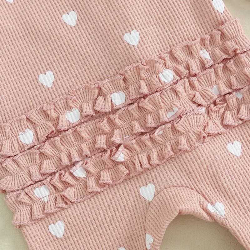 Lioraitiin 0-6M Baby Girl Valentine's Outfit: Ruffle Romper & Headband Set
