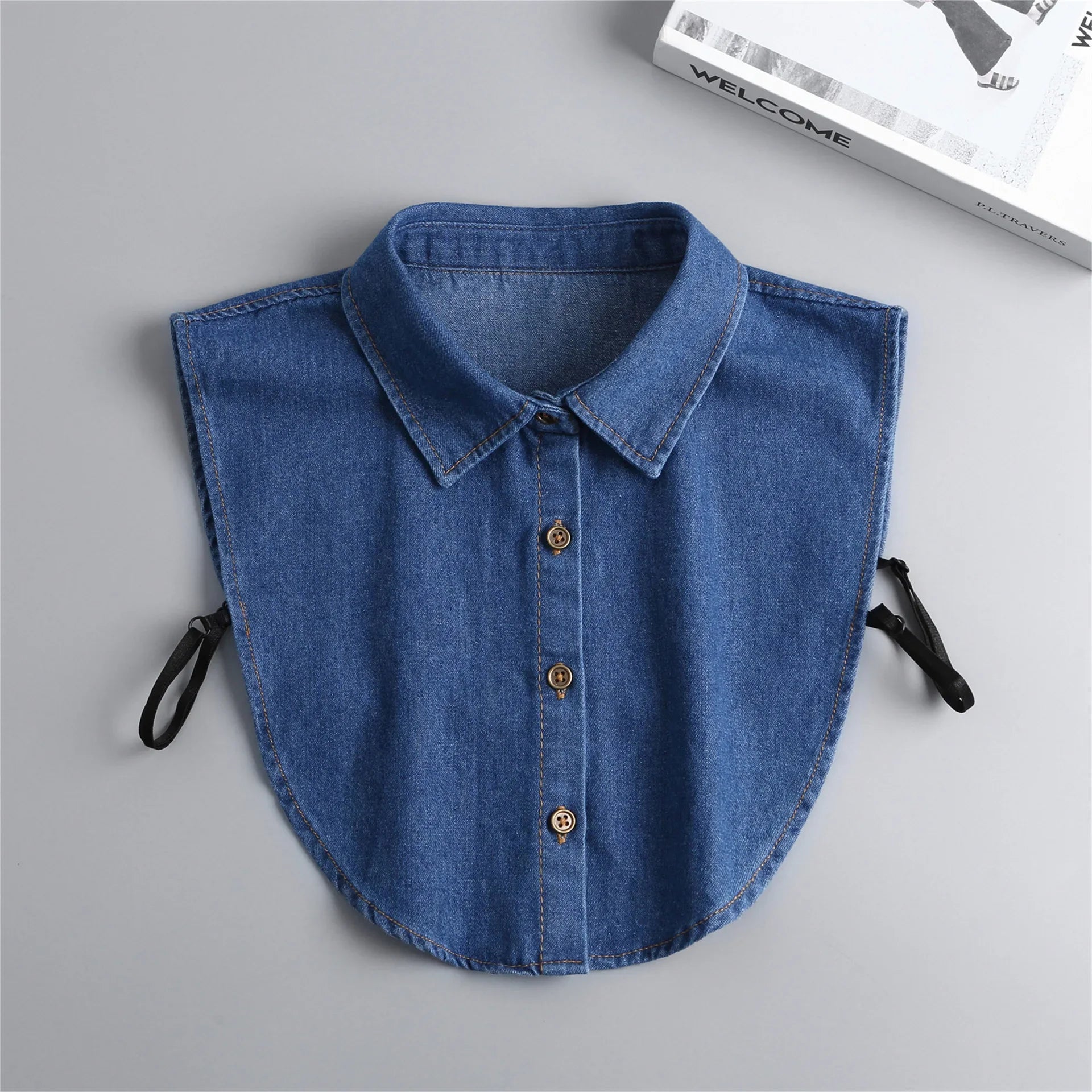Vintage Detachable Denim Shirt Collar – Women's Faux Lapel Accessory