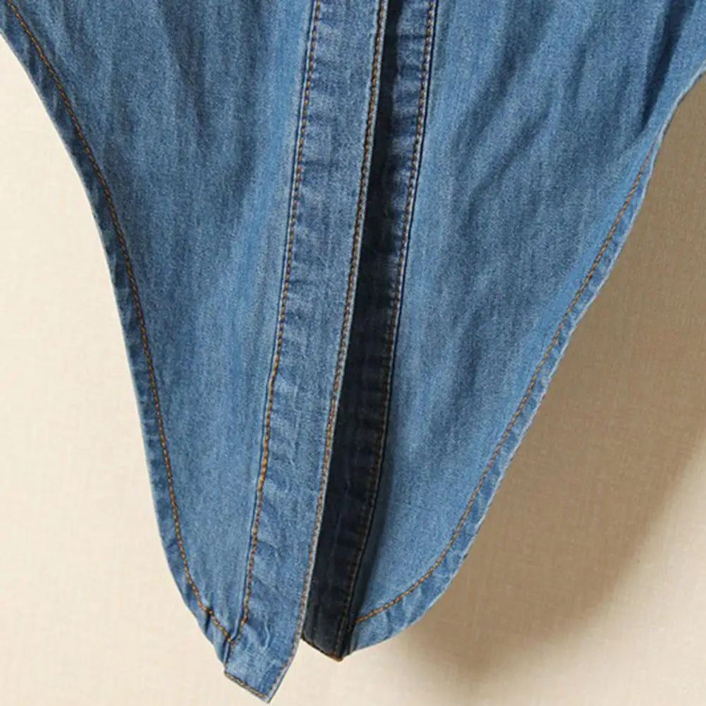 Tie Knot Denim Jacket, Cropped Length, Single-Breasted, Lace-Up Blue Jeans Cardigan.