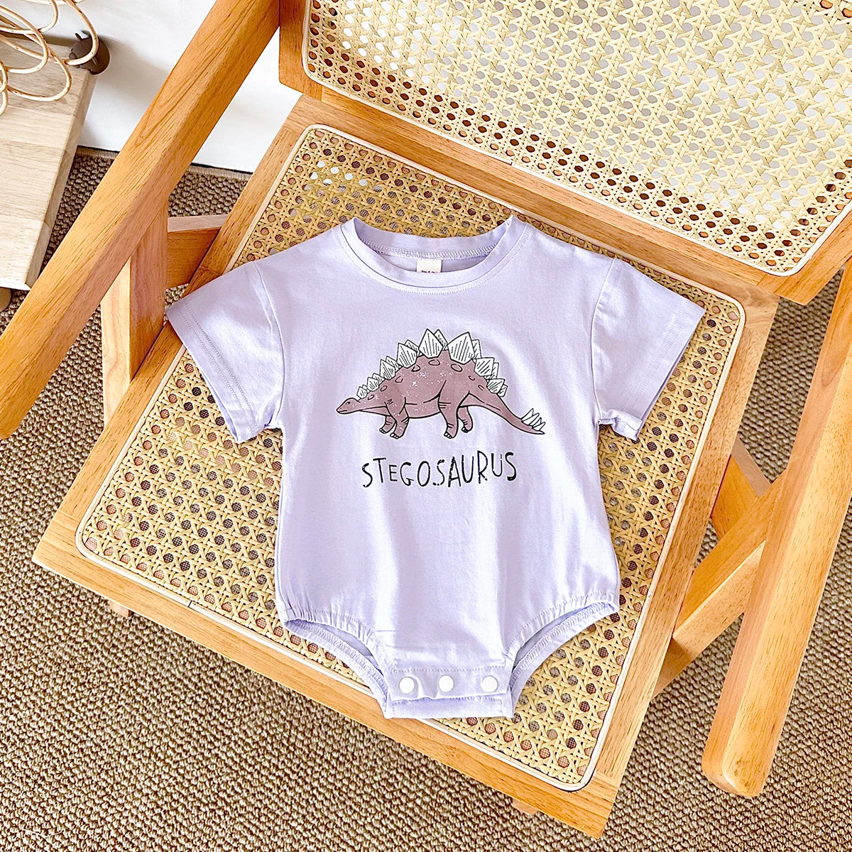 Summer Baby Romper: Cotton Dinosaur Print Bodysuit for 0–18M Boys & Girls