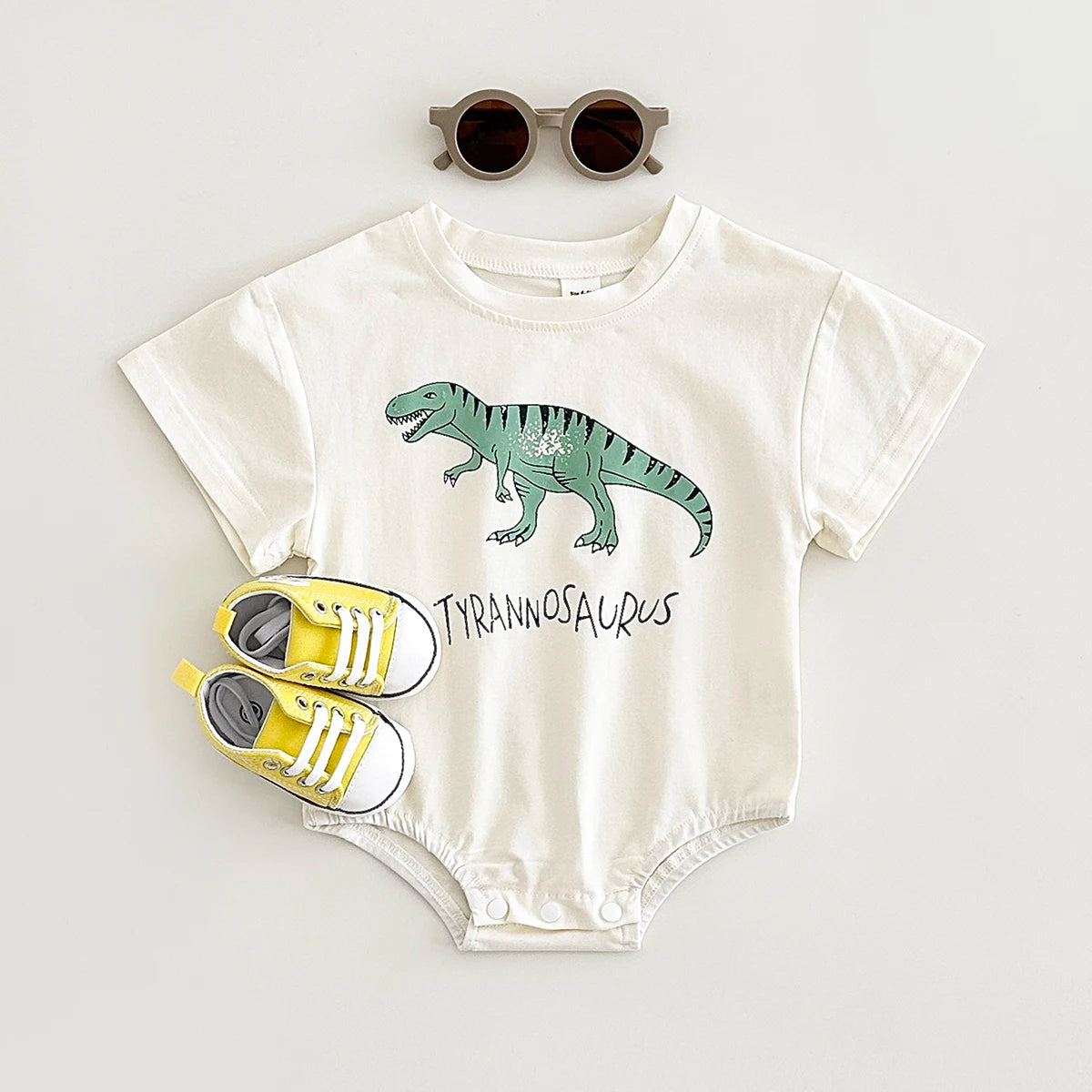 Summer Baby Romper: Cotton Dinosaur Print Bodysuit for 0–18M Boys & Girls