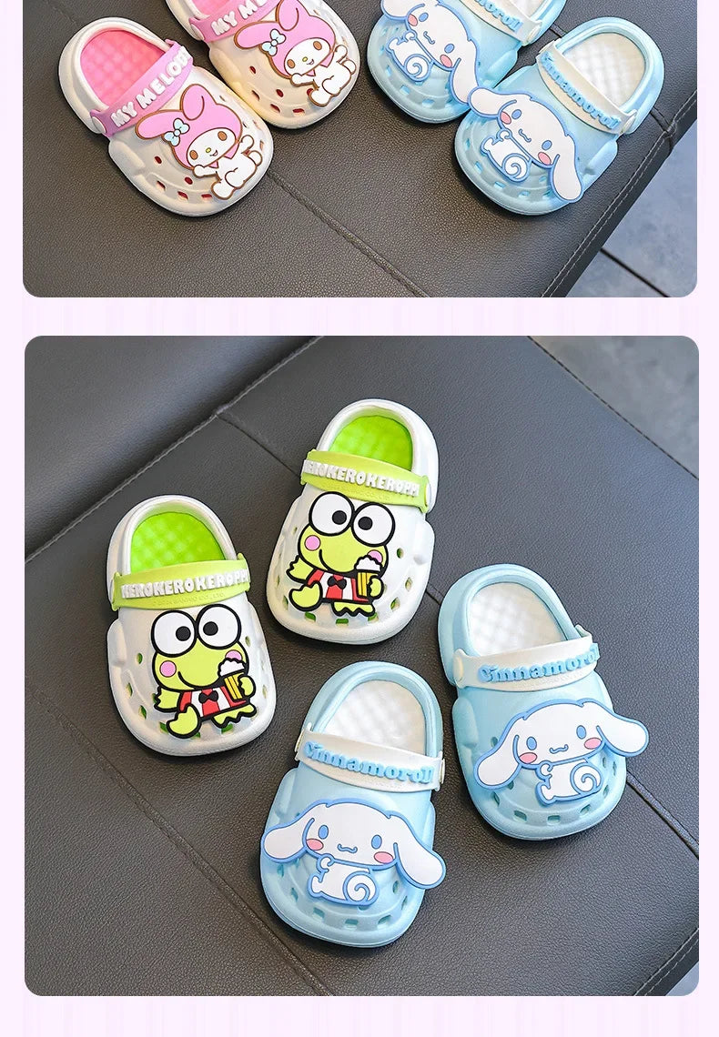 Kids' Hello Kitty & Cinnamoroll Cartoon Sandals – Cute Anti-Slip Garden & Bath Slippers