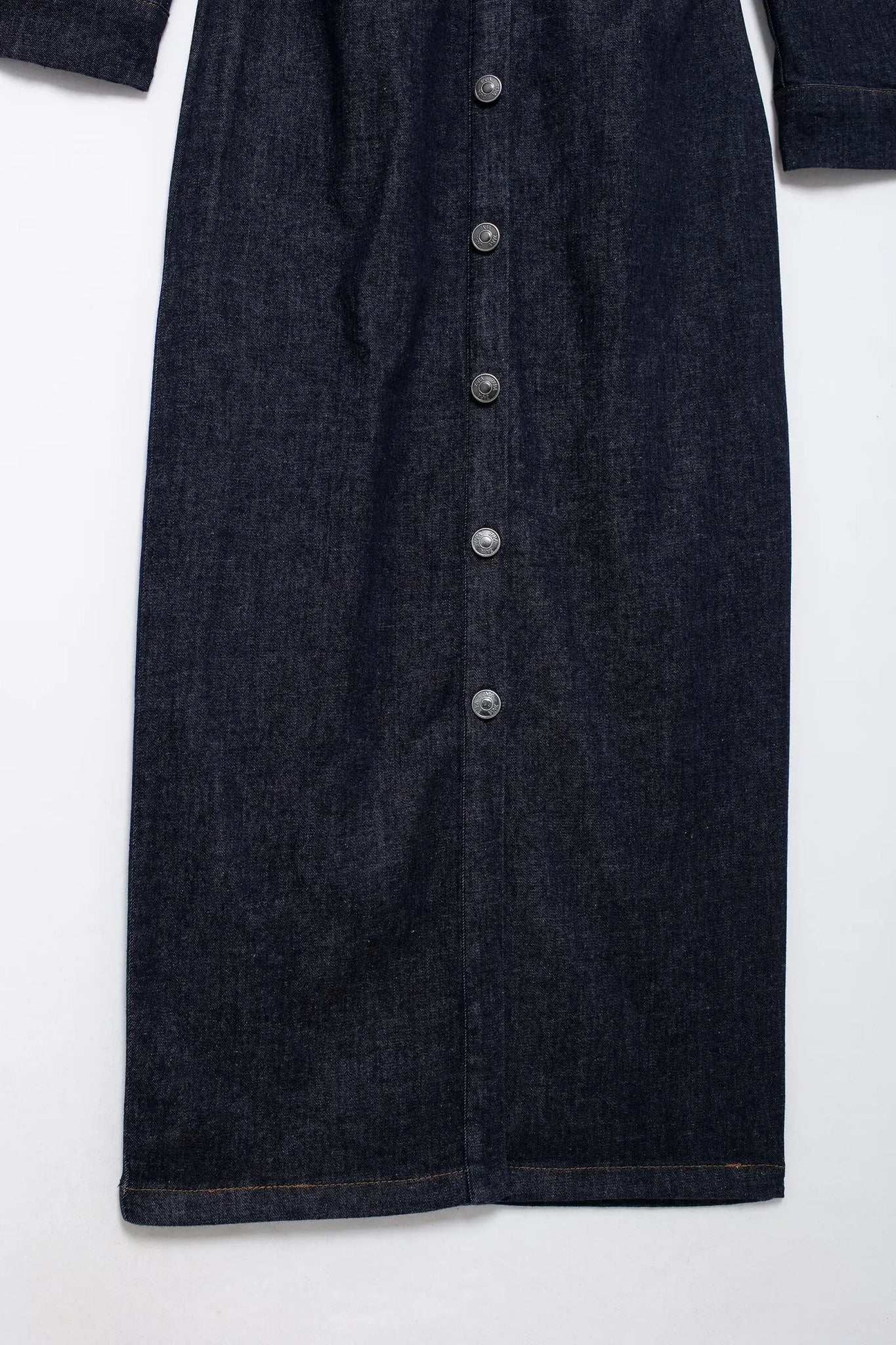 Autumn Women's Pleated Long Denim Dress, Long Sleeve, Slim Fit.