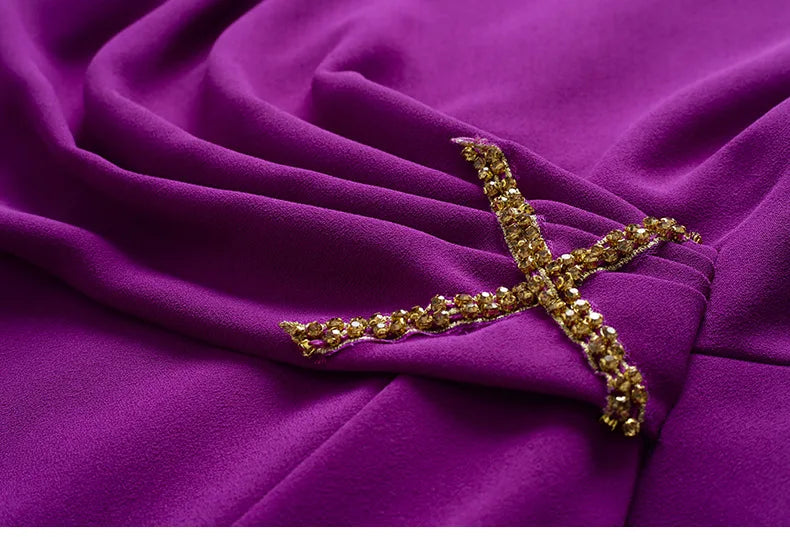 Summer Purple Fish Tail Long Dress – Elegant, Close-Waist Evening Gown