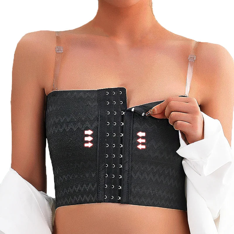 Breathable Breast Binder – Short Chest Shaper with Straps & Buckle