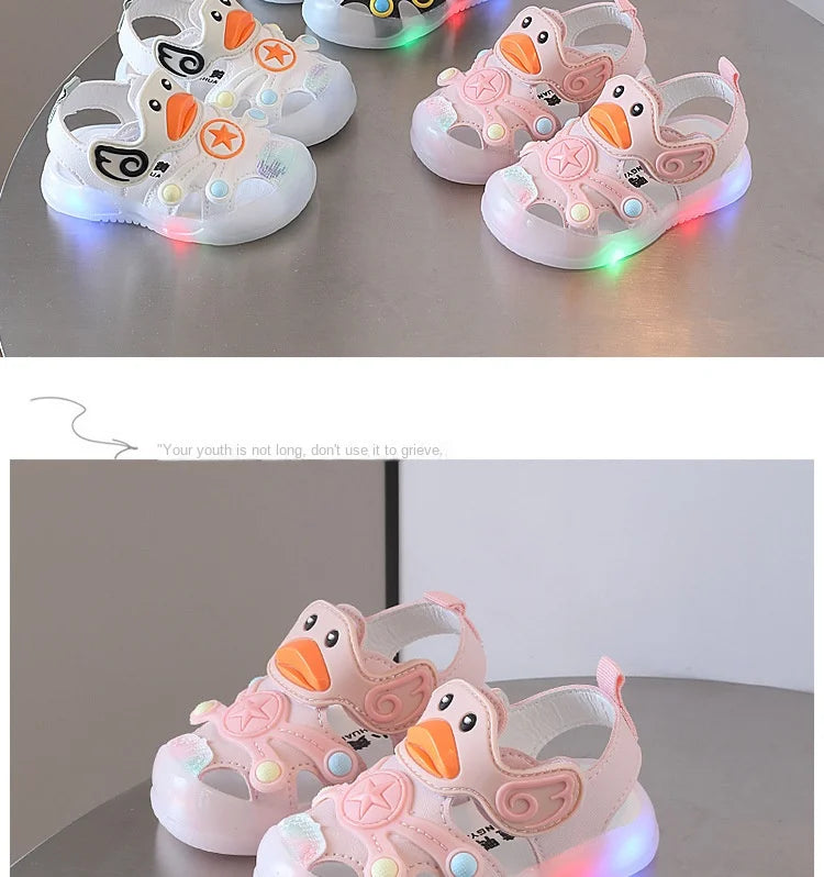 Kids' Colorful Sandals with Lights – Soft Sole Casual Sneakers for Boys & Girls
