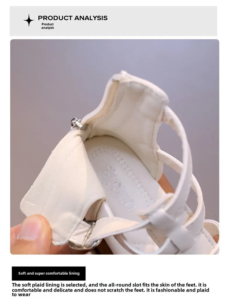 Girls Summer Sandals – Fashionable High-Top, Thick Bottom Roman Beach Shoes