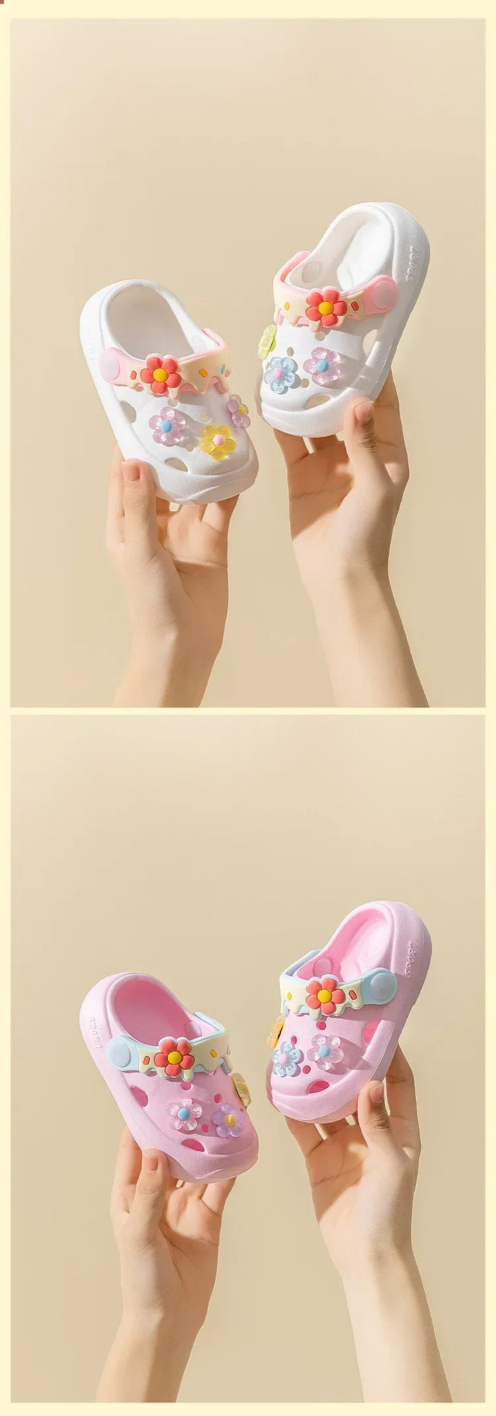 Kids' Summer Slippers – Cute Flower Soft Sole Sandals, Anti-Slip Beach Shoes