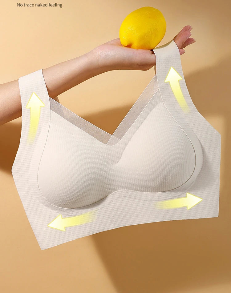 3pcs Women’s Wireless Sport Bralette – Breathable, No-Trace, Large Size Comfort