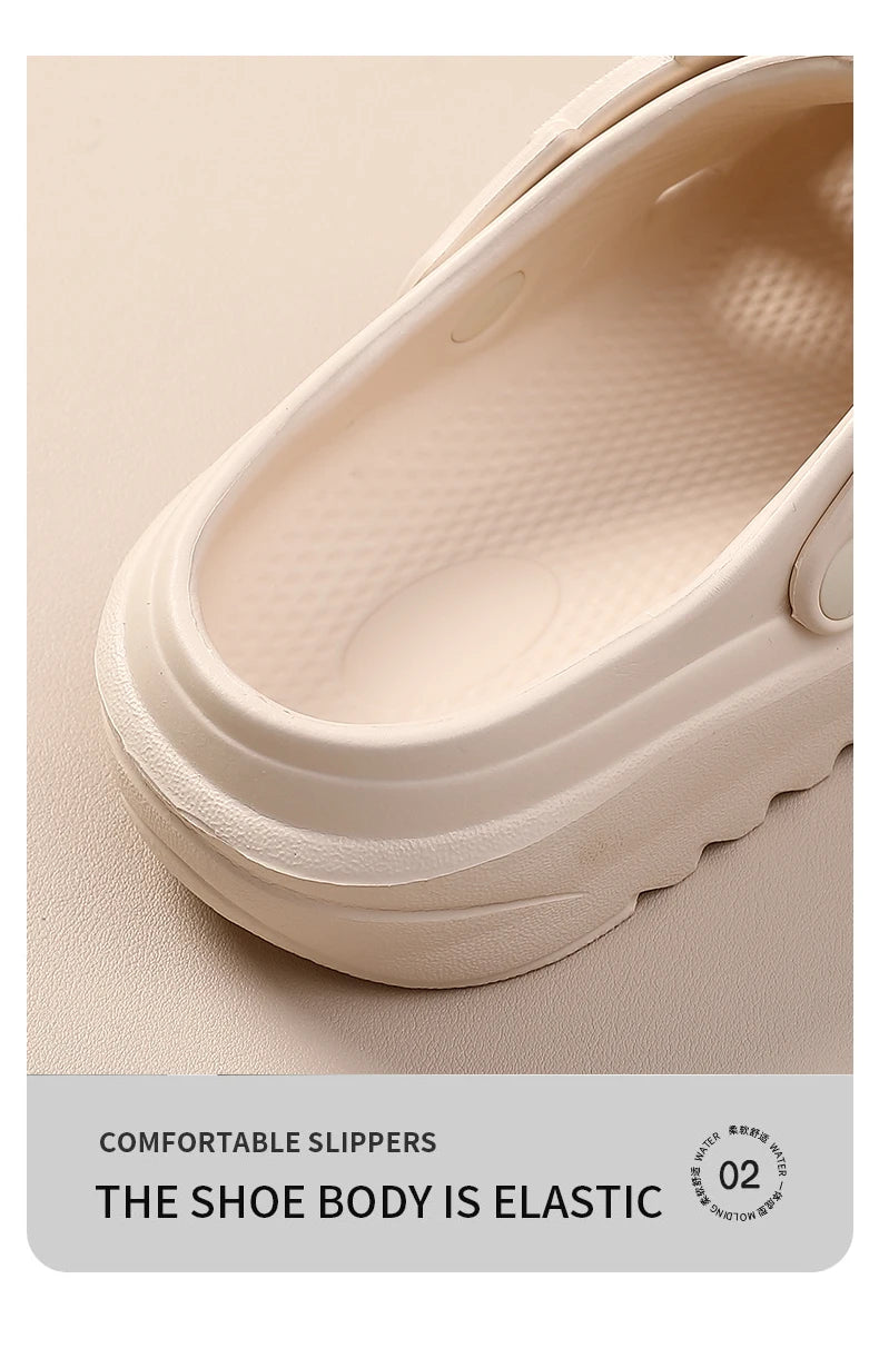 Women’s Thick-Soled Perforated Sandals – Height-Boosting Hiking & Beach Shoes