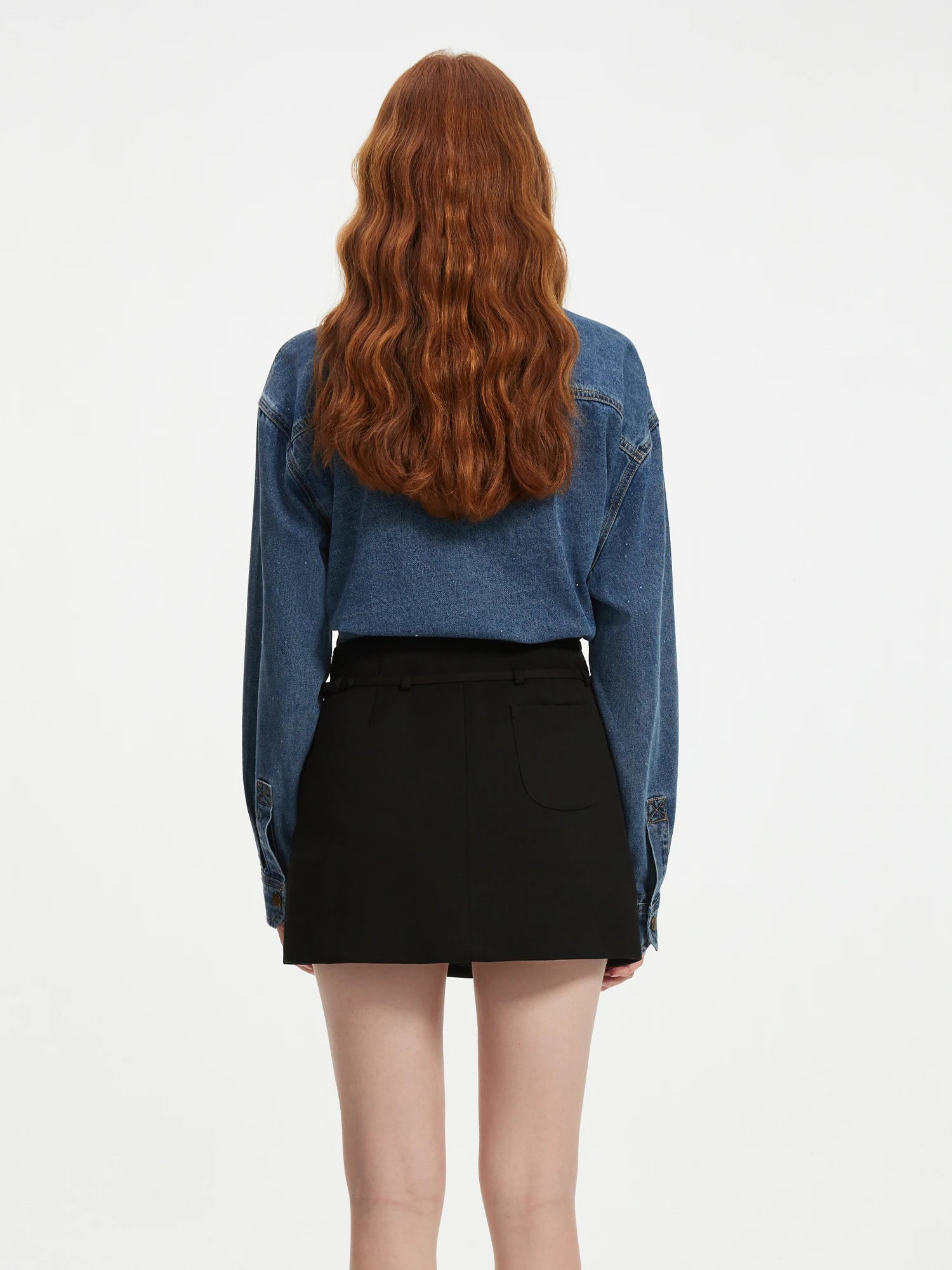 FSLE 2024 Autumn Denim Shirt Jacket for Women, Casual Fashion Top (24FS13121).