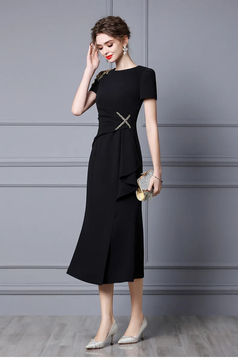 Summer Purple Fish Tail Long Dress – Elegant, Close-Waist Evening Gown