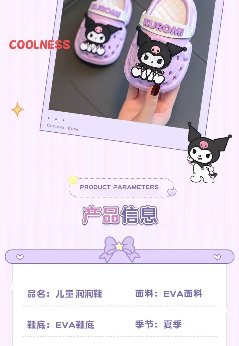 Kids' Hello Kitty & Cinnamoroll Cartoon Sandals – Cute Anti-Slip Garden & Bath Slippers