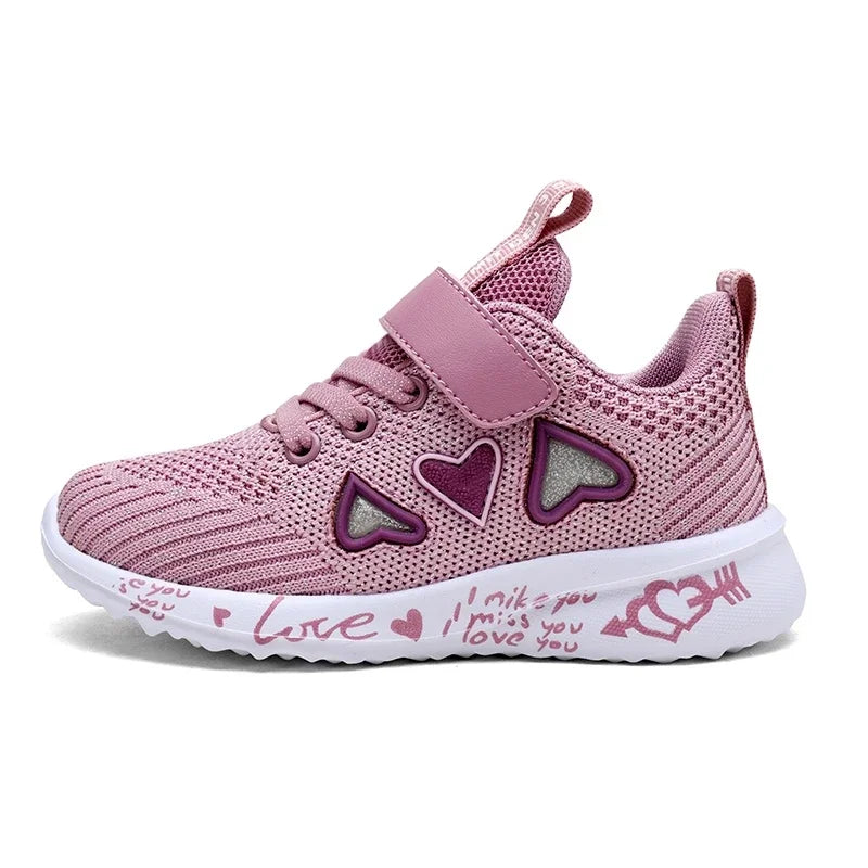 Girls' Mesh Sneakers – Lightweight Breathable Running Shoes