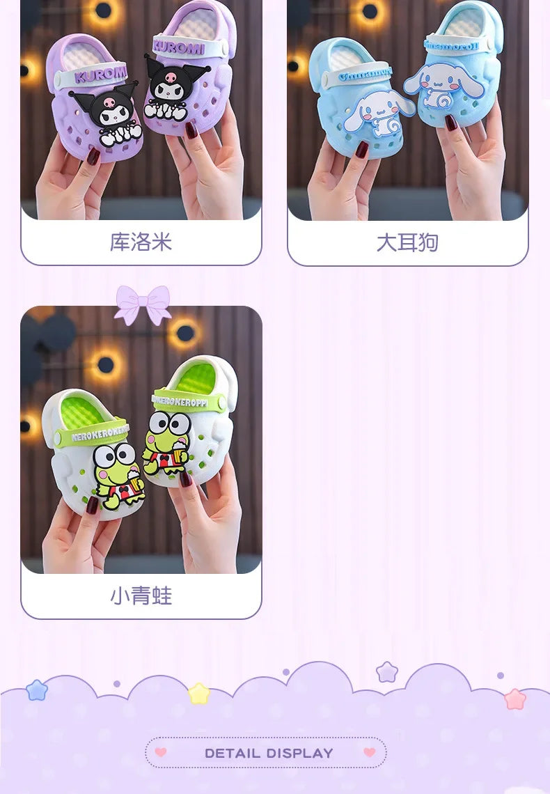 Kids' Hello Kitty & Cinnamoroll Cartoon Sandals – Cute Anti-Slip Garden & Bath Slippers