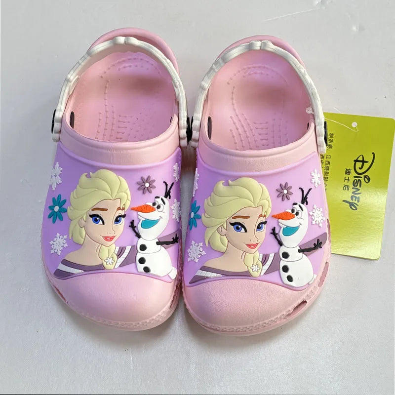 Kids' Snow White & Snowman Sandals – Cute Non-Slip Beach Slippers for Girls, Great Gift