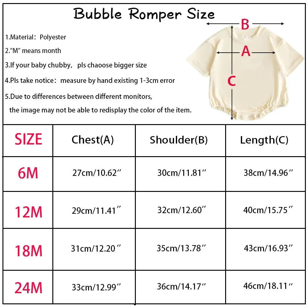 New to the Cousin Crew: Baby Boy/Girl Boho Bubble Romper Bodysuit for Summer