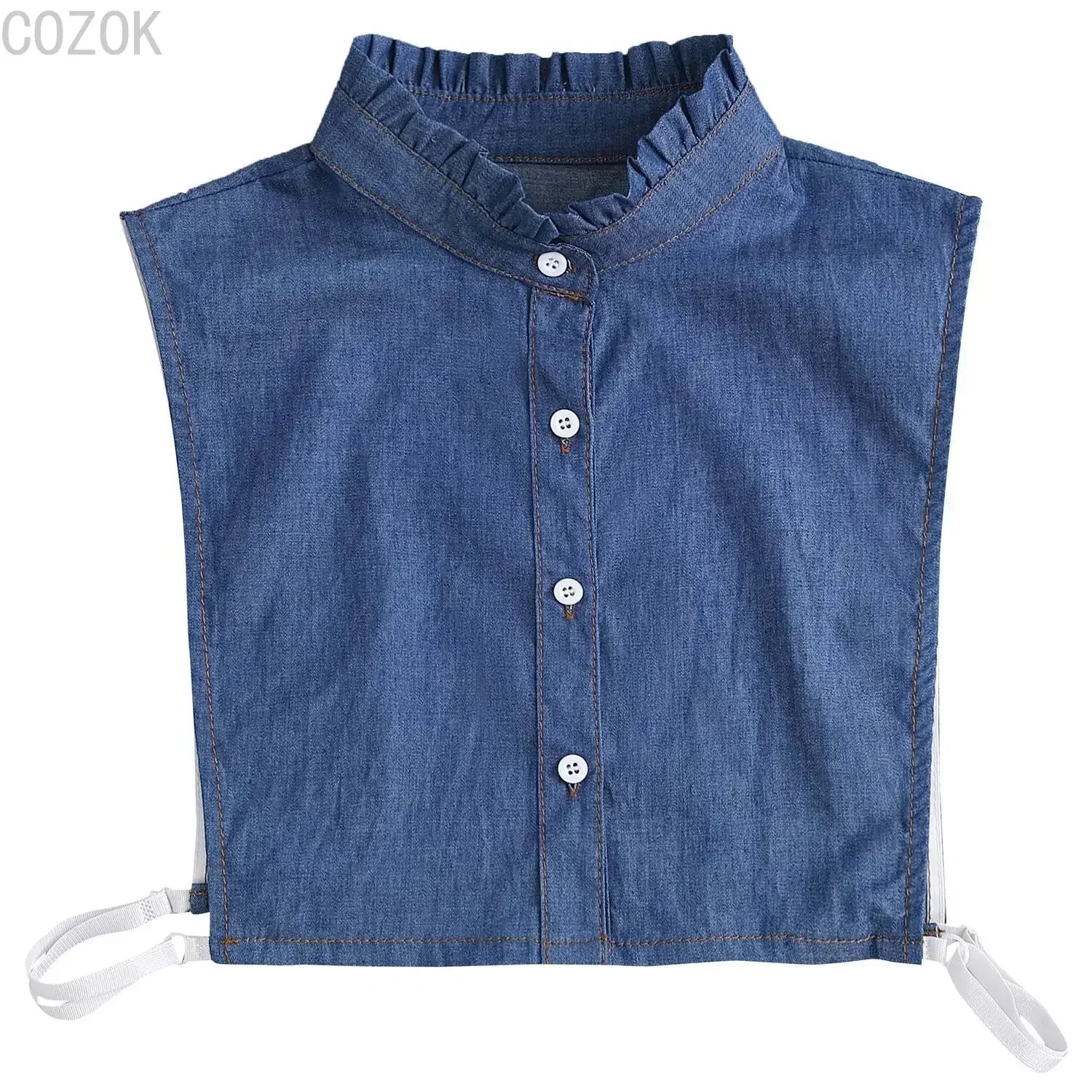 Vintage Detachable Denim Shirt Collar – Women's Faux Lapel Accessory