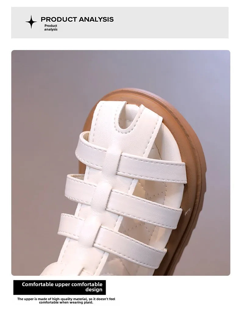 Girls Summer Sandals – Fashionable High-Top, Thick Bottom Roman Beach Shoes