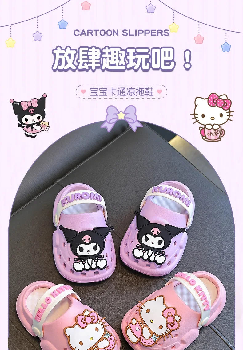 Kids' Hello Kitty & Cinnamoroll Cartoon Sandals – Cute Anti-Slip Garden & Bath Slippers
