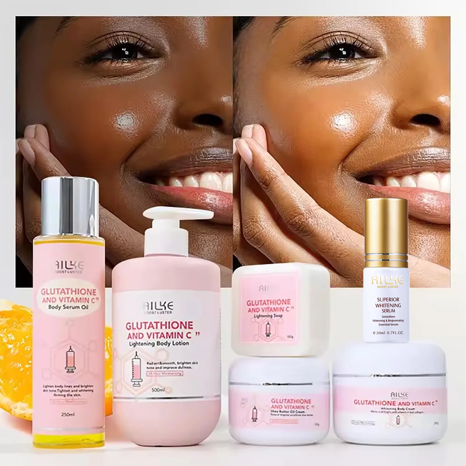 AILKE Black Spot Remover: Moisturizing lotion with Glutathione & Vitamin C for brighter skin.