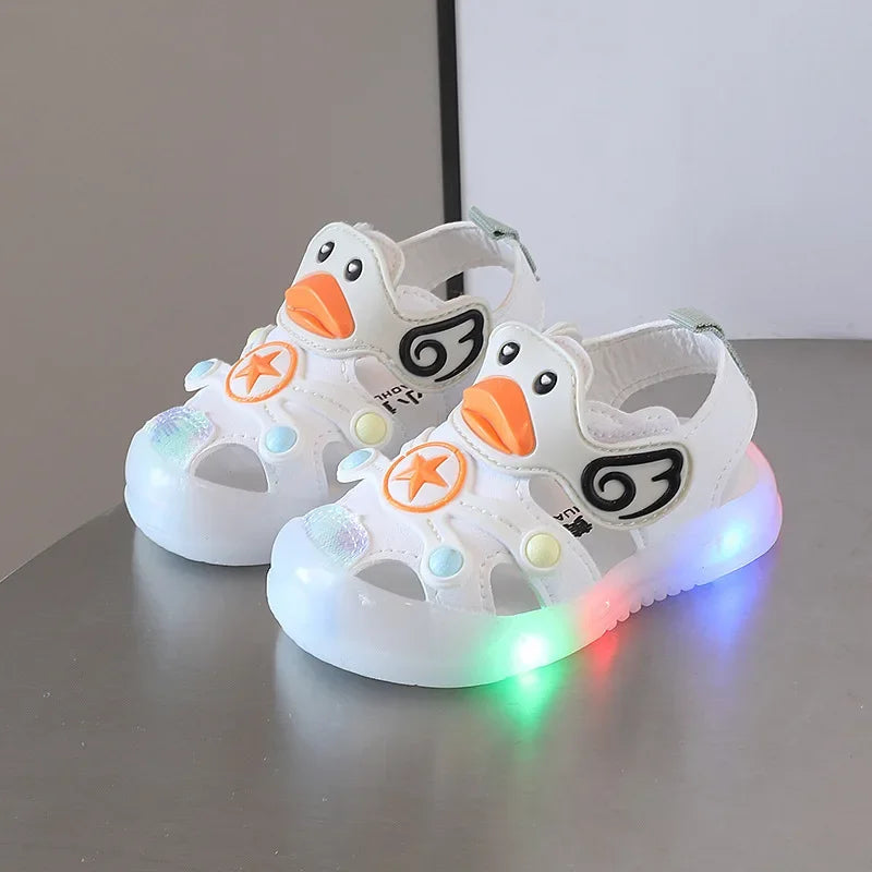 Kids' Colorful Sandals with Lights – Soft Sole Casual Sneakers for Boys & Girls