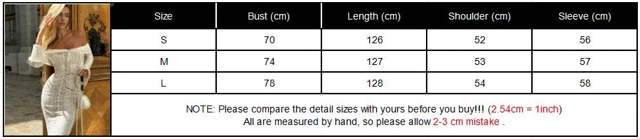 Sexy Hollow-Out Slash Neck Lace Dress – Flared Sleeves, Slim Fit Evening Party Dress