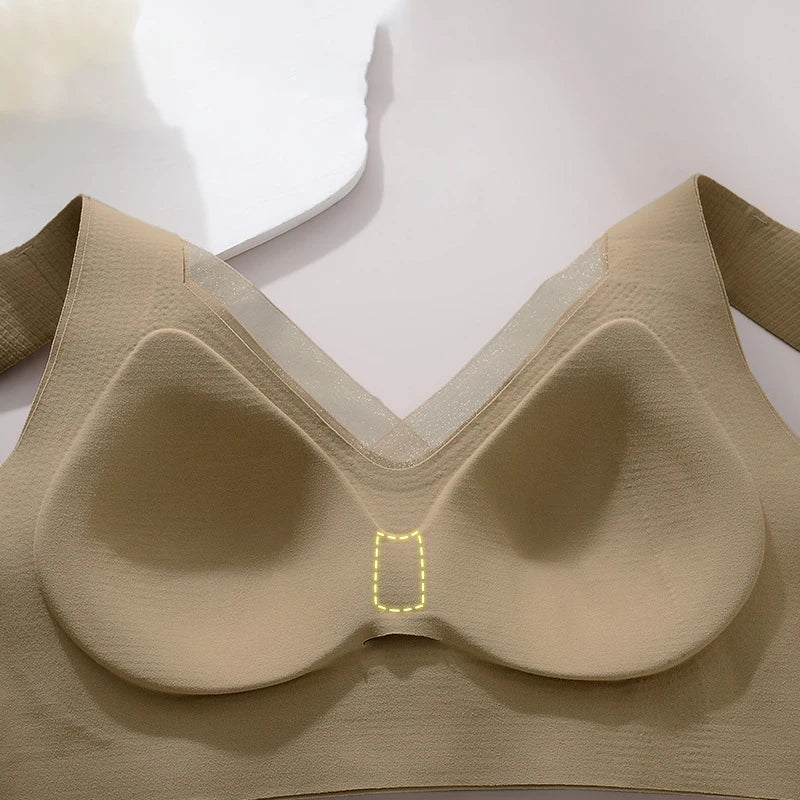 3pcs Women’s Wireless Sport Bralette – Breathable, No-Trace, Large Size Comfort