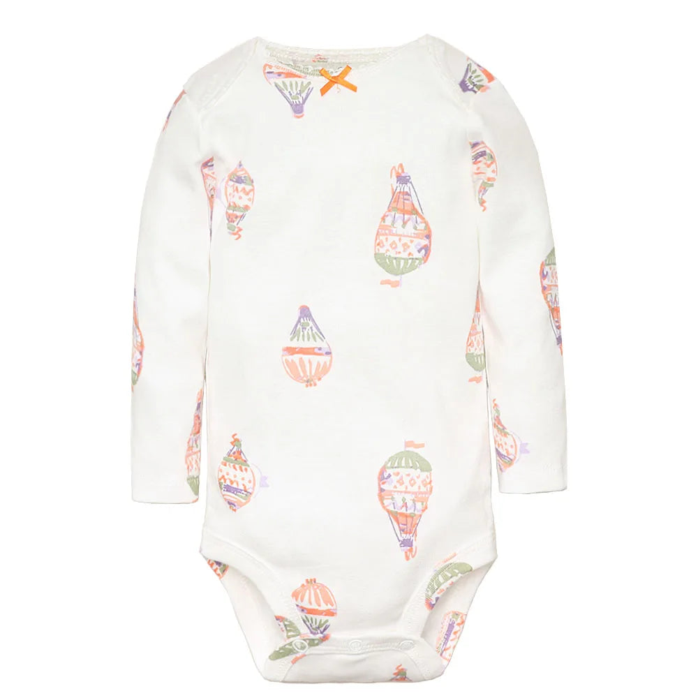 5PCS Baby Bodysuit Set: Long Sleeve Cotton Jumpsuits for Spring & Autumn (Boys & Girls)