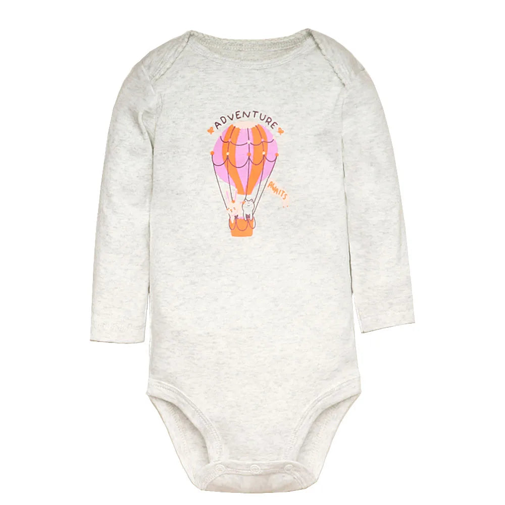 5PCS Baby Bodysuit Set: Long Sleeve Cotton Jumpsuits for Spring & Autumn (Boys & Girls)