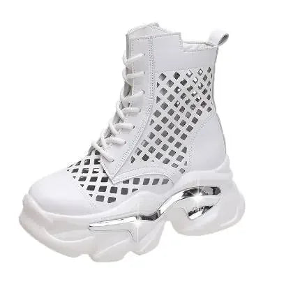 Women's Thick-Soled Wedge Heel Lace-Up Boots – Fashion Winter Vulcanized Shoes