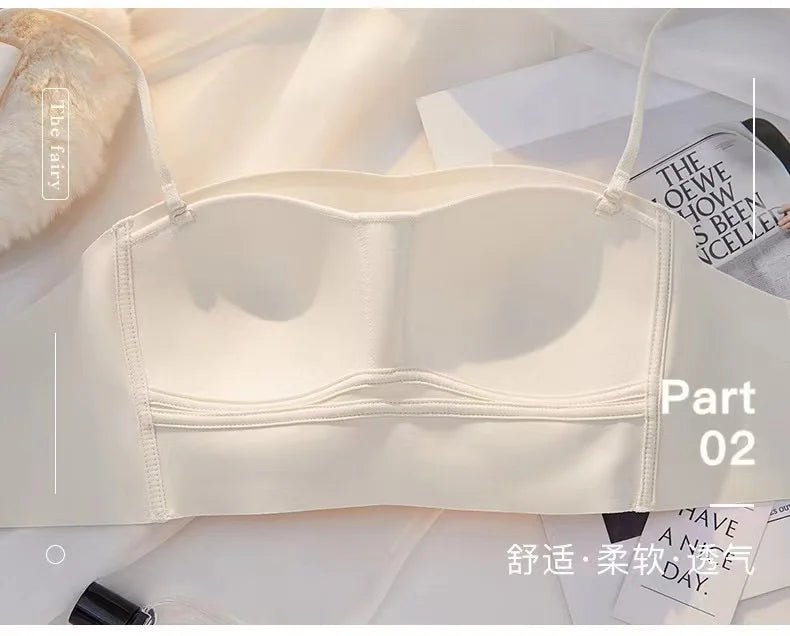 Anti-Shadow Light Bra for Women – Thin Straps, Sexy Back Vest, All-in-One for Outerwear.