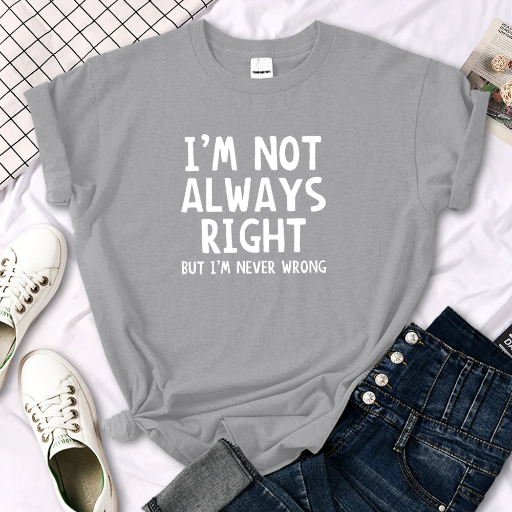 Women’s Oversized T-Shirt – Cool Letter Print, Casual Round Neck Tee