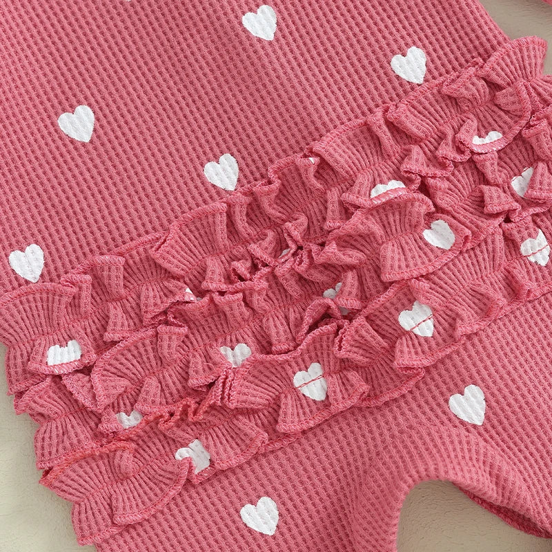 Lioraitiin 0-6M Baby Girl Valentine's Outfit: Ruffle Romper & Headband Set