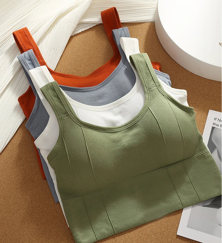 Seamless Sports Bra Crop Top – Wire-Free, Padded, Breathable, Supportive.