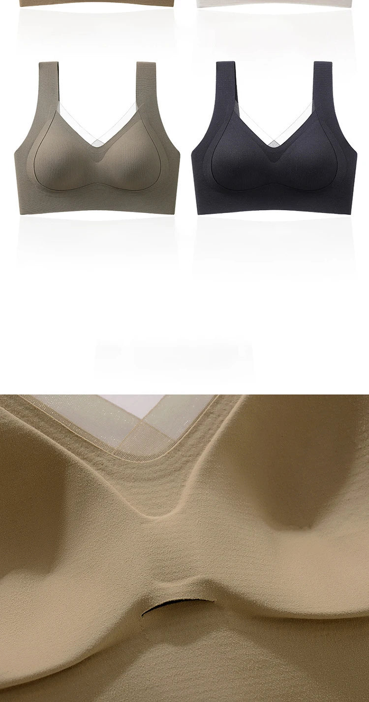 3pcs Women’s Wireless Sport Bralette – Breathable, No-Trace, Large Size Comfort