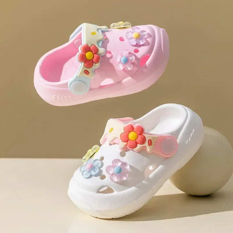 Kids' Summer Slippers – Cute Flower Soft Sole Sandals, Anti-Slip Beach Shoes